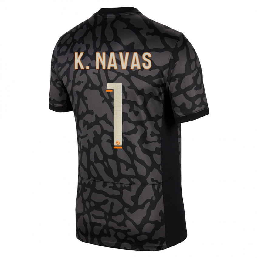 Niño Camiseta Keylor Navas #1 Negro Equipación Tercera 2023/24 La Camisa Perú