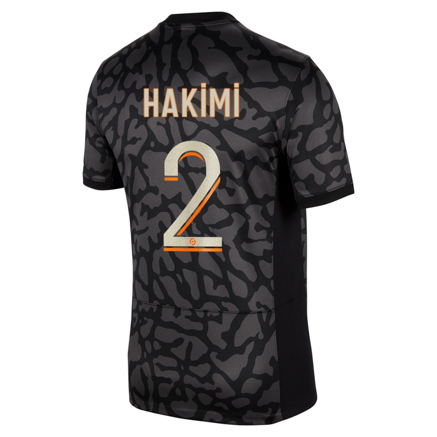 Niño Camiseta Achraf Hakimi #2 Negro Equipación Tercera 2023/24 La Camisa Perú