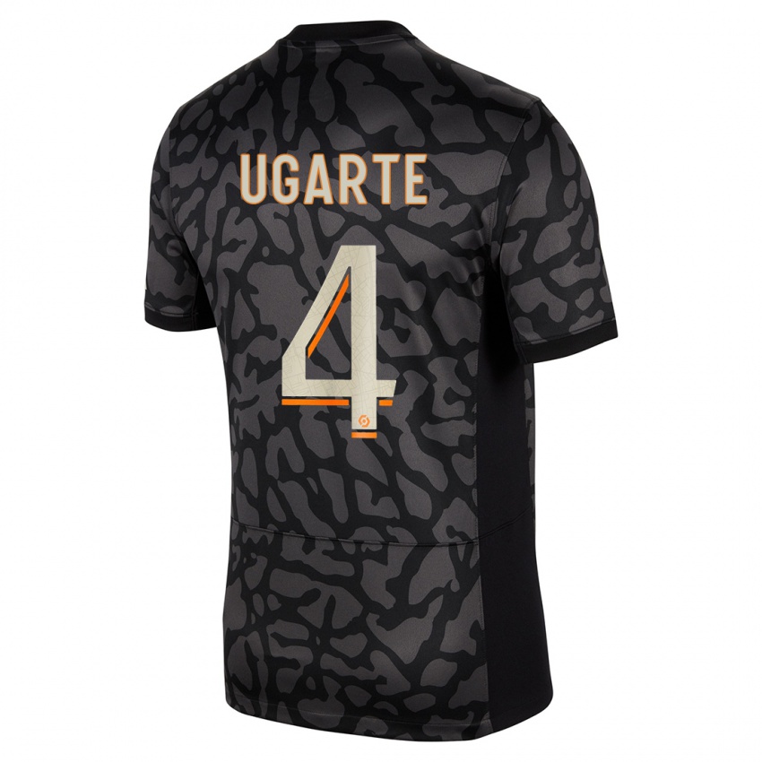 Niño Camiseta Manuel Ugarte #4 Negro Equipación Tercera 2023/24 La Camisa Perú