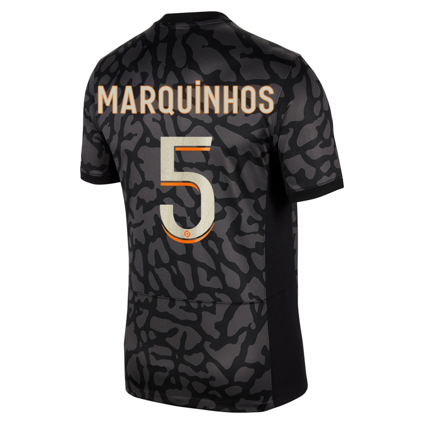 Niño Camiseta Marquinhos #5 Negro Equipación Tercera 2023/24 La Camisa Perú