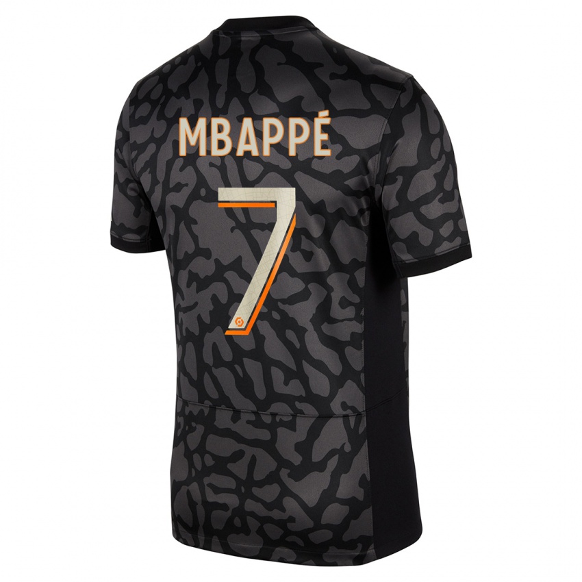 Niño Camiseta Kylian Mbappe #7 Negro Equipación Tercera 2023/24 La Camisa Perú