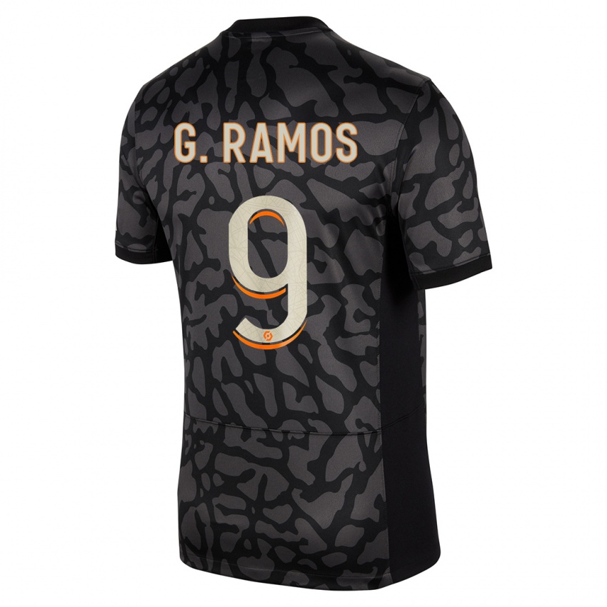 Niño Camiseta Gonçalo Ramos #9 Negro Equipación Tercera 2023/24 La Camisa Perú