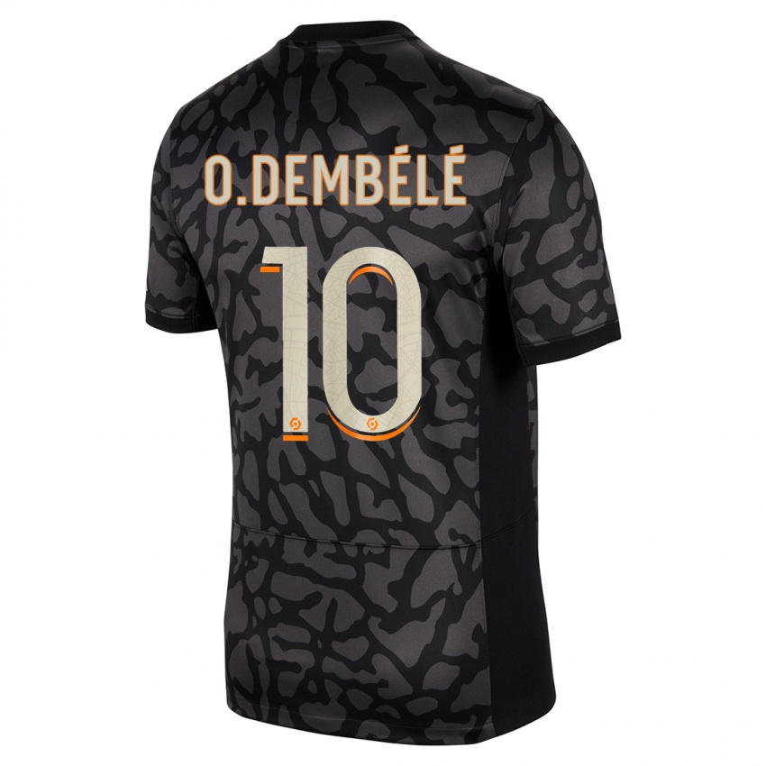 Niño Camiseta Ousmane Dembele #10 Negro Equipación Tercera 2023/24 La Camisa Perú