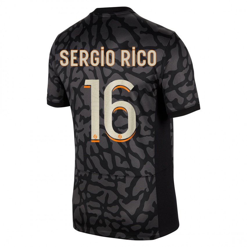 Niño Camiseta Sergio Rico #16 Negro Equipación Tercera 2023/24 La Camisa Perú