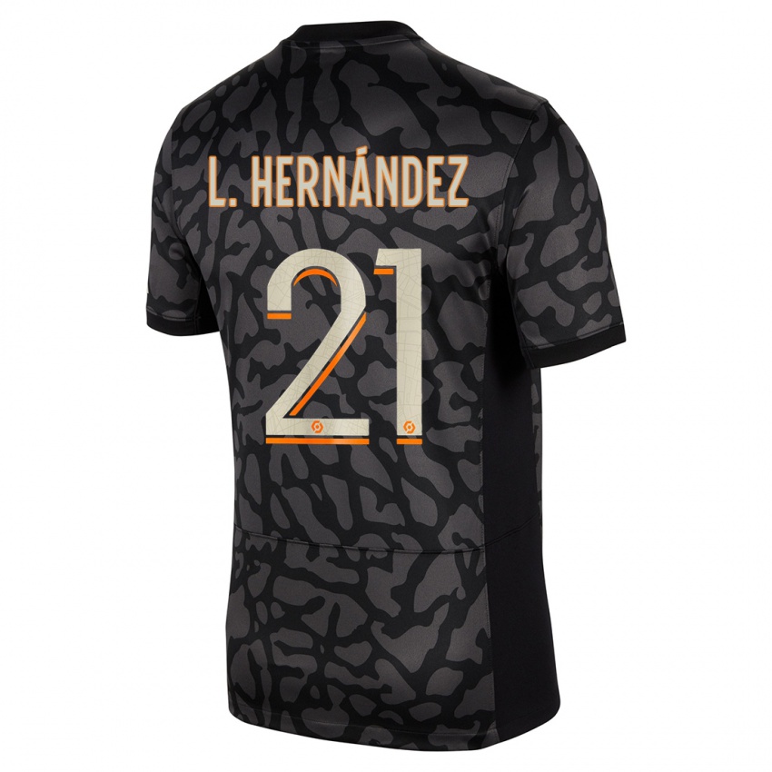 Niño Camiseta Lucas Hernandez #21 Negro Equipación Tercera 2023/24 La Camisa Perú