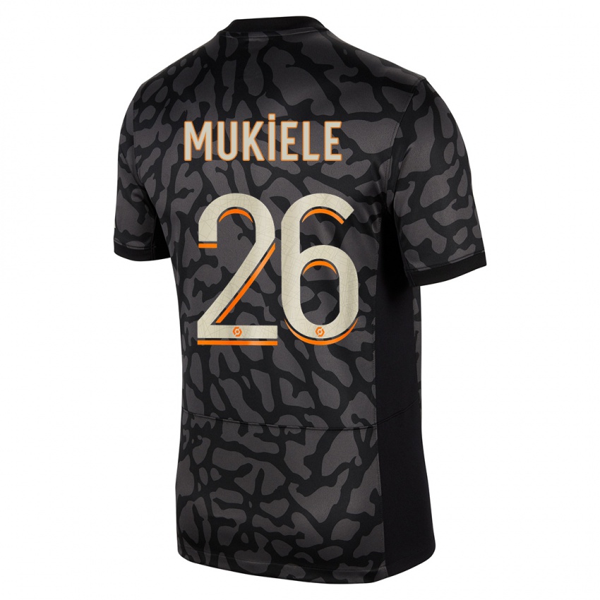 Niño Camiseta Nordi Mukiele #26 Negro Equipación Tercera 2023/24 La Camisa Perú