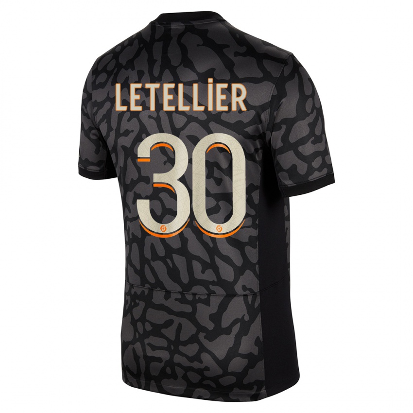 Niño Camiseta Alexandre Letellier #30 Negro Equipación Tercera 2023/24 La Camisa Perú