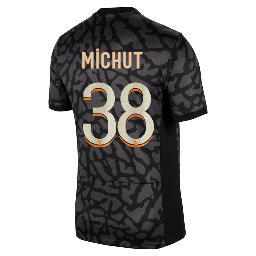 Niño Camiseta Edouard Michut #38 Negro Equipación Tercera 2023/24 La Camisa Perú