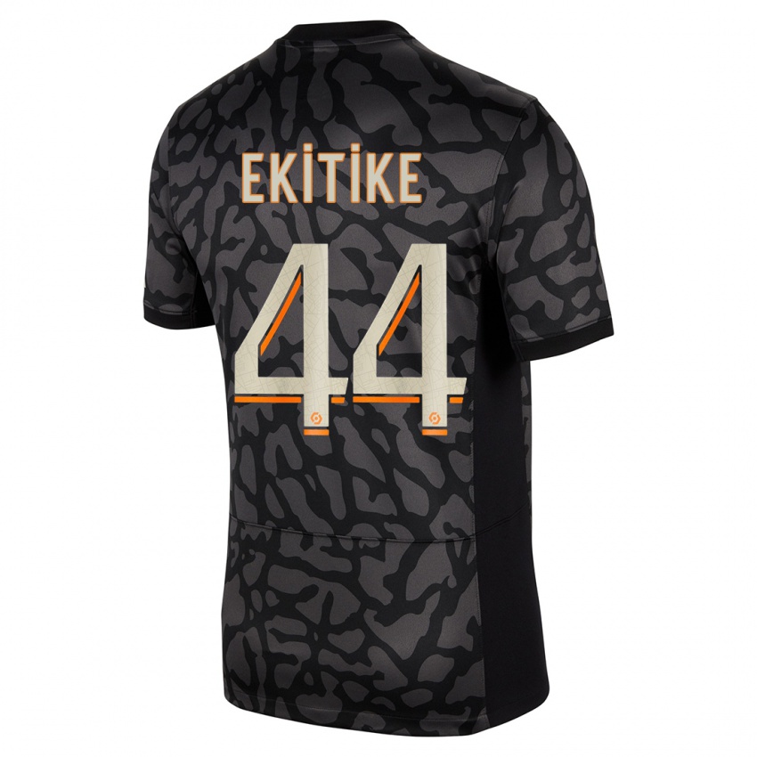 Niño Camiseta Hugo Ekitike #44 Negro Equipación Tercera 2023/24 La Camisa Perú