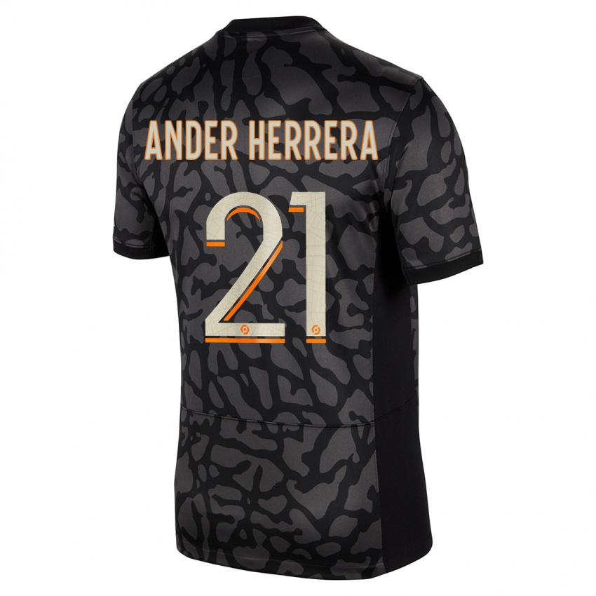 Niño Camiseta Ander Herrera #21 Negro Equipación Tercera 2023/24 La Camisa Perú