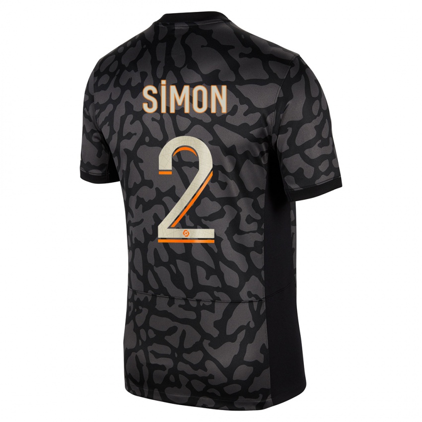 Niño Camiseta Benedicte Simon #2 Negro Equipación Tercera 2023/24 La Camisa Perú