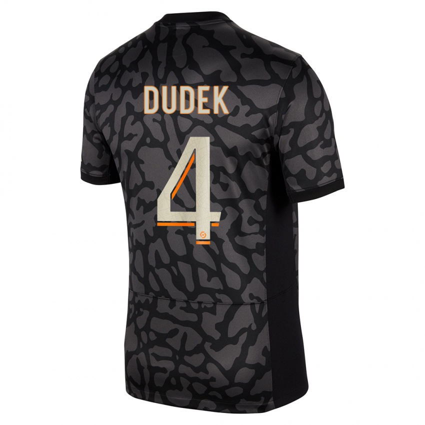 Niño Camiseta Paulina Dudek #4 Negro Equipación Tercera 2023/24 La Camisa Perú