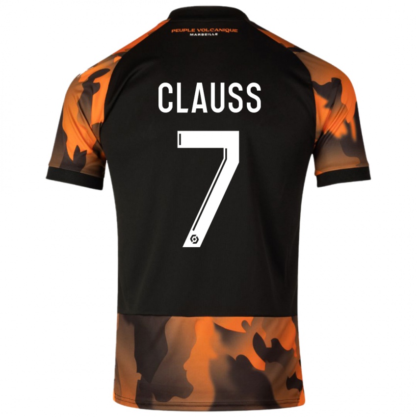 Niño Camiseta Jonathan Clauss #7 Negro Naranja Equipación Tercera 2023/24 La Camisa Perú