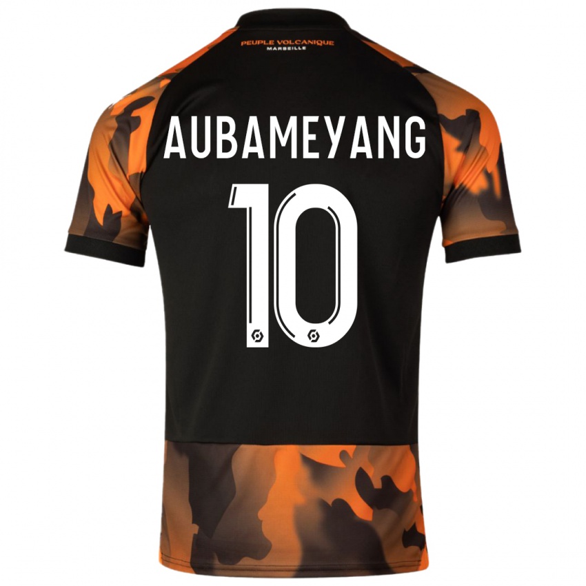 Niño Camiseta Pierre-Emerick Aubameyang #10 Negro Naranja Equipación Tercera 2023/24 La Camisa Perú