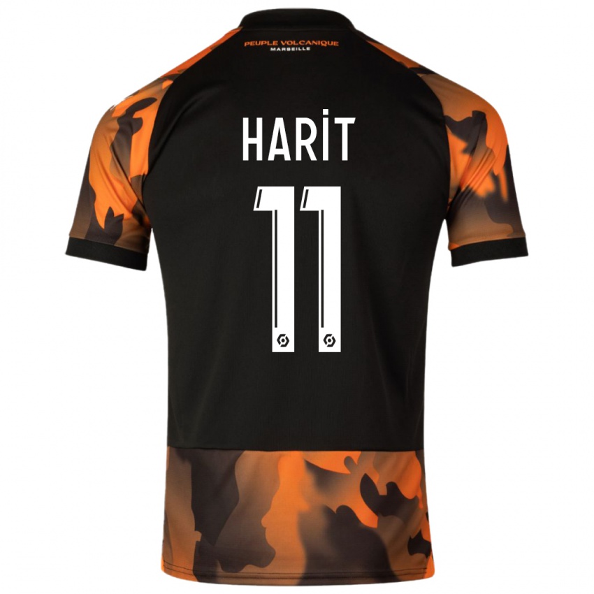 Niño Camiseta Amine Harit #11 Negro Naranja Equipación Tercera 2023/24 La Camisa Perú