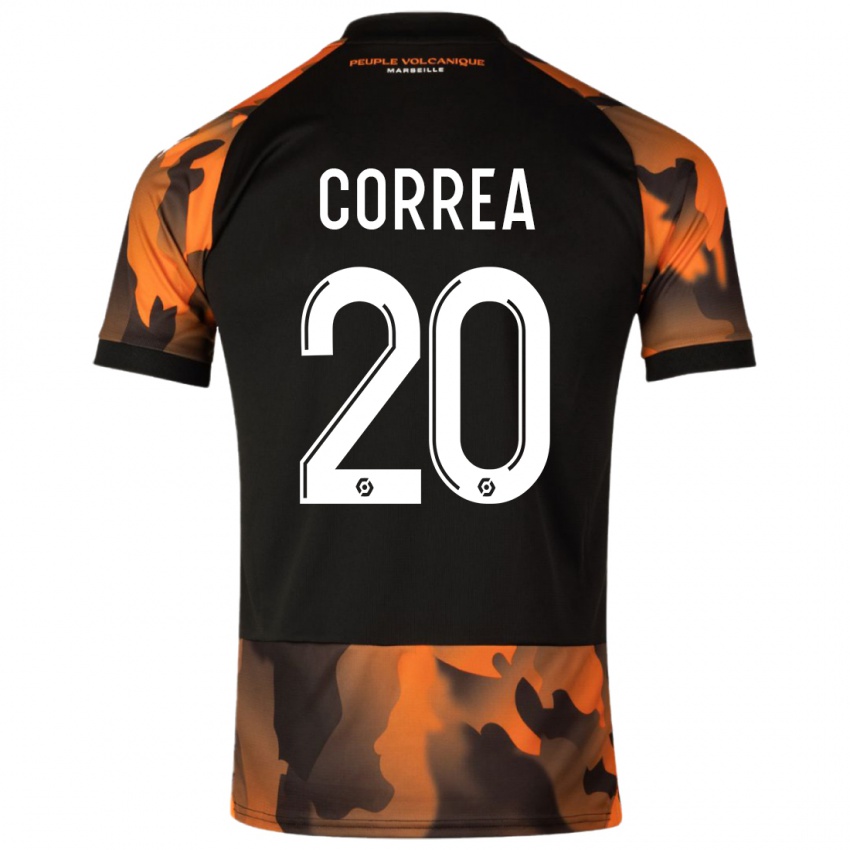 Niño Camiseta Joaquín Correa #20 Negro Naranja Equipación Tercera 2023/24 La Camisa Perú