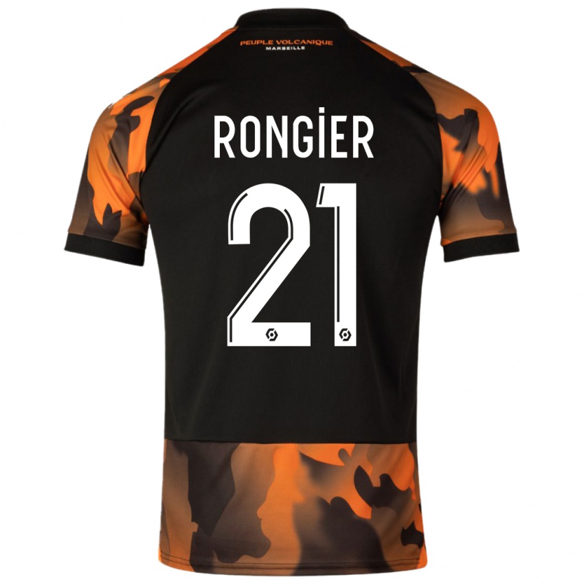 Niño Camiseta Valentin Rongier #21 Negro Naranja Equipación Tercera 2023/24 La Camisa Perú