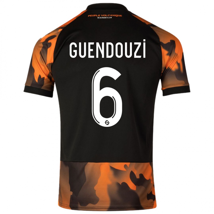 Niño Camiseta Matteo Guendouzi #6 Negro Naranja Equipación Tercera 2023/24 La Camisa Perú