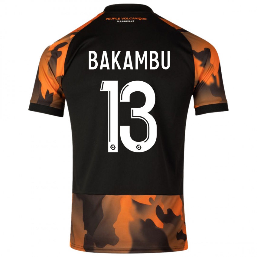 Niño Camiseta Cedric Bakambu #13 Negro Naranja Equipación Tercera 2023/24 La Camisa Perú