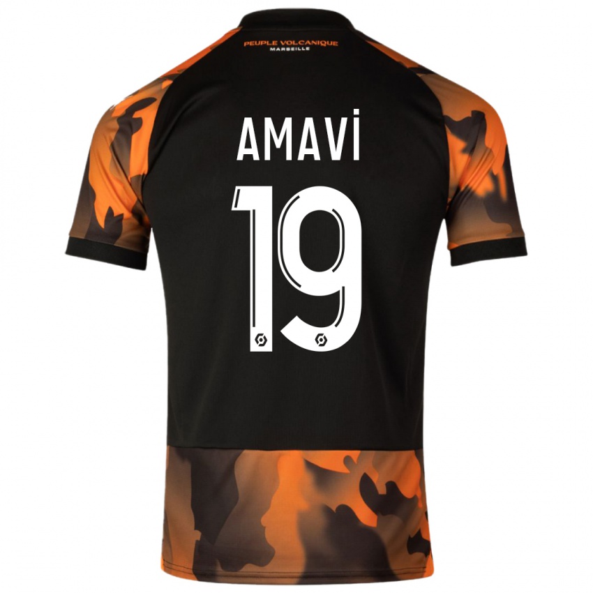 Niño Camiseta Jordan Amavi #19 Negro Naranja Equipación Tercera 2023/24 La Camisa Perú