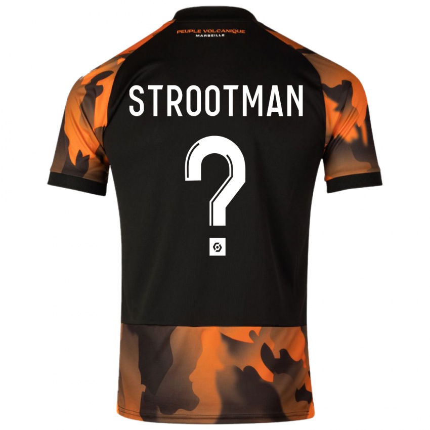 Niño Camiseta Kevin Strootman #0 Negro Naranja Equipación Tercera 2023/24 La Camisa Perú