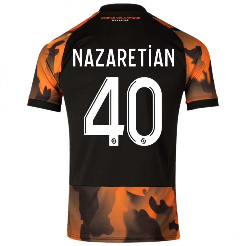 Niño Camiseta Manuel Nazaretian #40 Negro Naranja Equipación Tercera 2023/24 La Camisa Perú