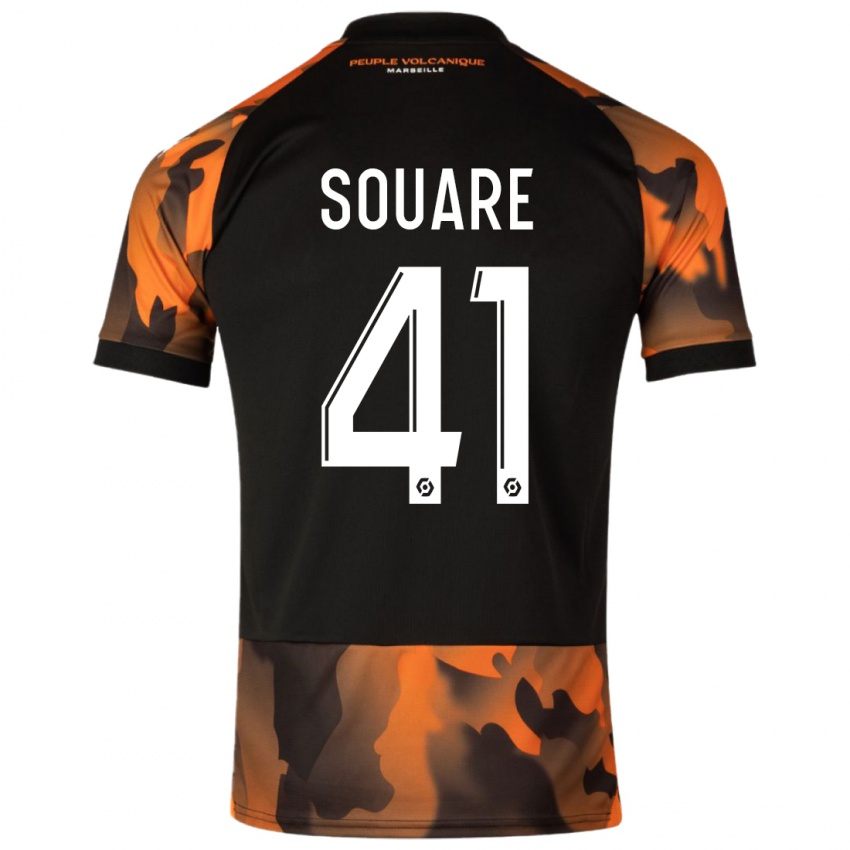 Niño Camiseta Cheick Souare #41 Negro Naranja Equipación Tercera 2023/24 La Camisa Perú