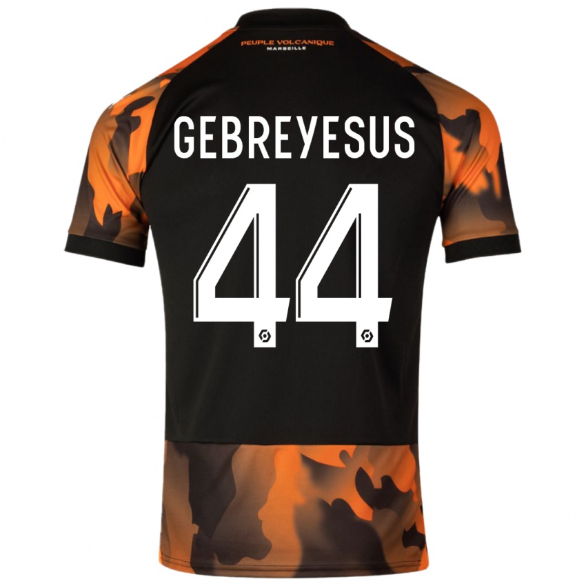 Niño Camiseta Esey Gebreyesus #44 Negro Naranja Equipación Tercera 2023/24 La Camisa Perú