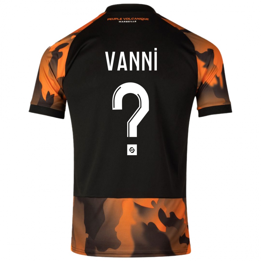 Niño Camiseta Fabio Vanni #0 Negro Naranja Equipación Tercera 2023/24 La Camisa Perú