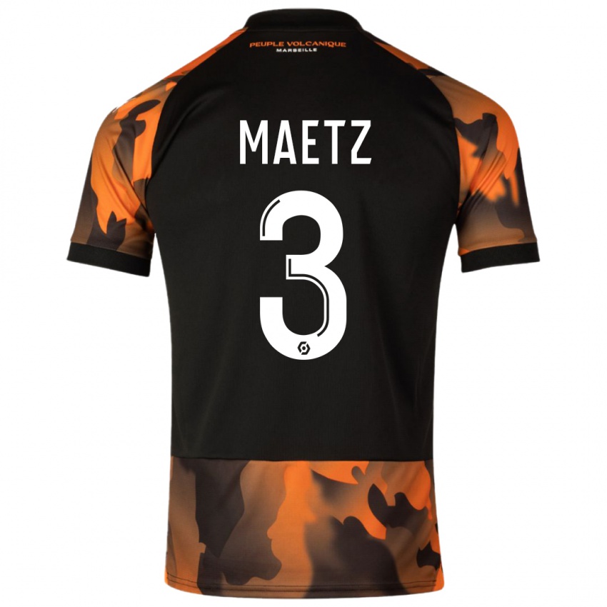 Niño Camiseta Agathe Maetz #3 Negro Naranja Equipación Tercera 2023/24 La Camisa Perú