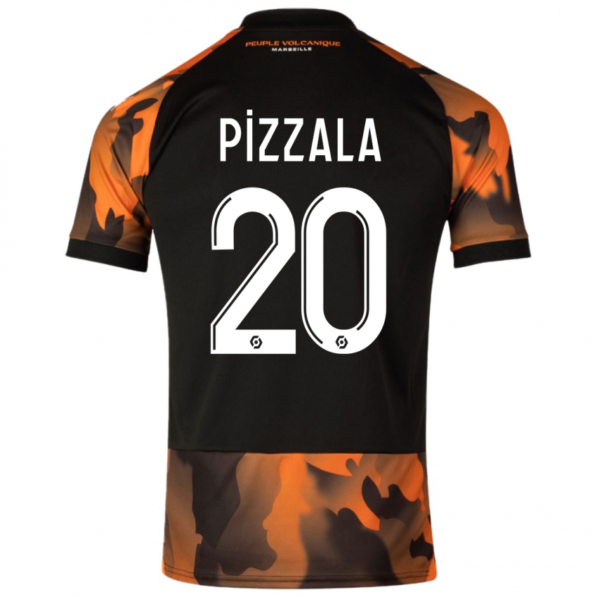 Niño Camiseta Caroline Pizzala #20 Negro Naranja Equipación Tercera 2023/24 La Camisa Perú