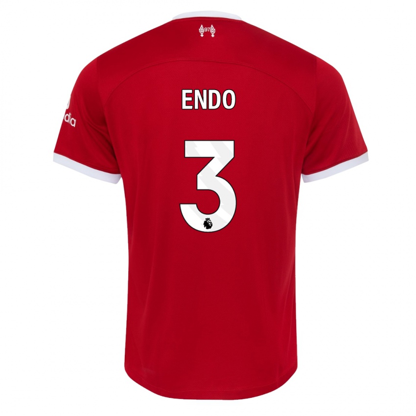 Hombre Camiseta Wataru Endo #3 Rojo 1ª Equipación 2023/24 La Camisa Perú