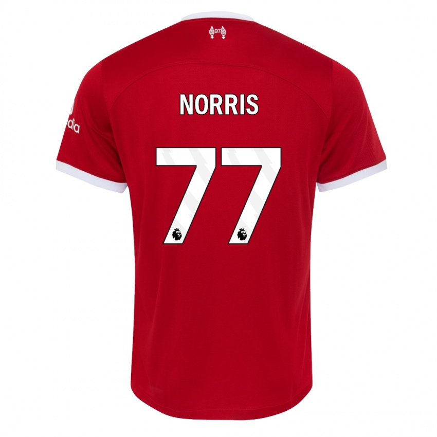 Hombre Camiseta James Norris #77 Rojo 1ª Equipación 2023/24 La Camisa Perú