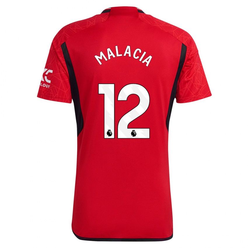 Hombre Camiseta Tyrell Malacia #12 Rojo 1ª Equipación 2023/24 La Camisa Perú