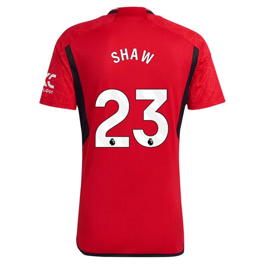 Hombre Camiseta Luke Shaw #23 Rojo 1ª Equipación 2023/24 La Camisa Perú