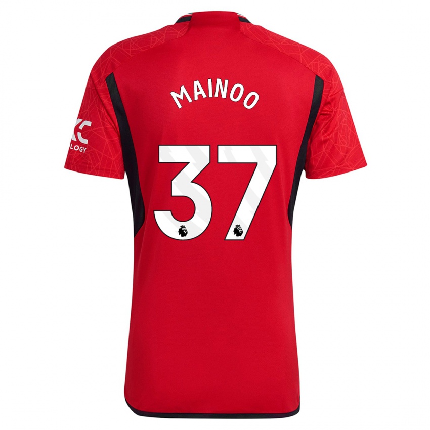 Hombre Camiseta Kobbie Mainoo #37 Rojo 1ª Equipación 2023/24 La Camisa Perú