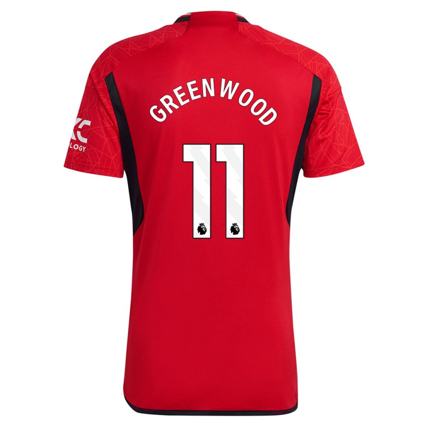 Hombre Camiseta Mason Greenwood #11 Rojo 1ª Equipación 2023/24 La Camisa Perú