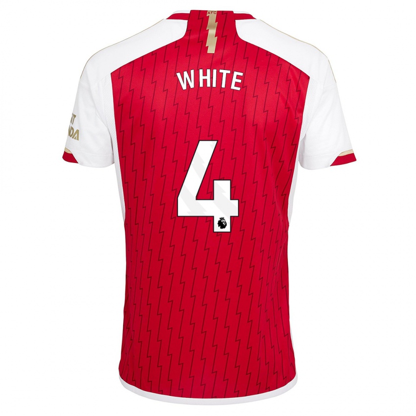 Hombre Camiseta Ben White #4 Rojo 1ª Equipación 2023/24 La Camisa Perú