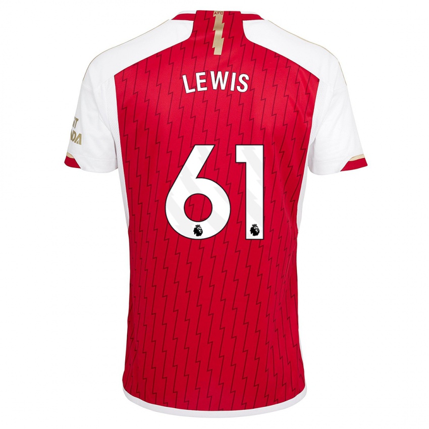 Hombre Camiseta George Lewis #61 Rojo 1ª Equipación 2023/24 La Camisa Perú