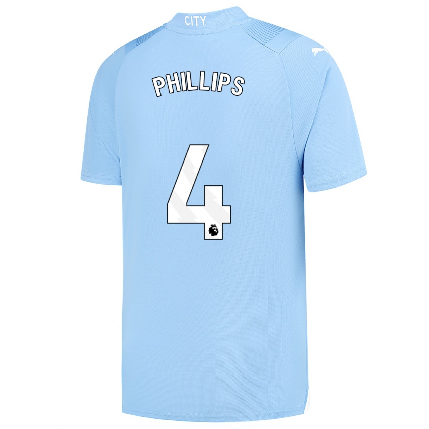 Hombre Camiseta Kalvin Phillips #4 Azul Claro 1ª Equipación 2023/24 La Camisa Perú