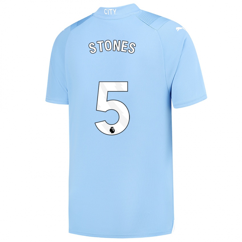 Hombre Camiseta John Stones #5 Azul Claro 1ª Equipación 2023/24 La Camisa Perú