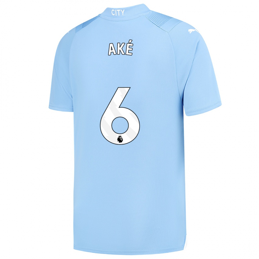 Hombre Camiseta Nathan Ake #6 Azul Claro 1ª Equipación 2023/24 La Camisa Perú