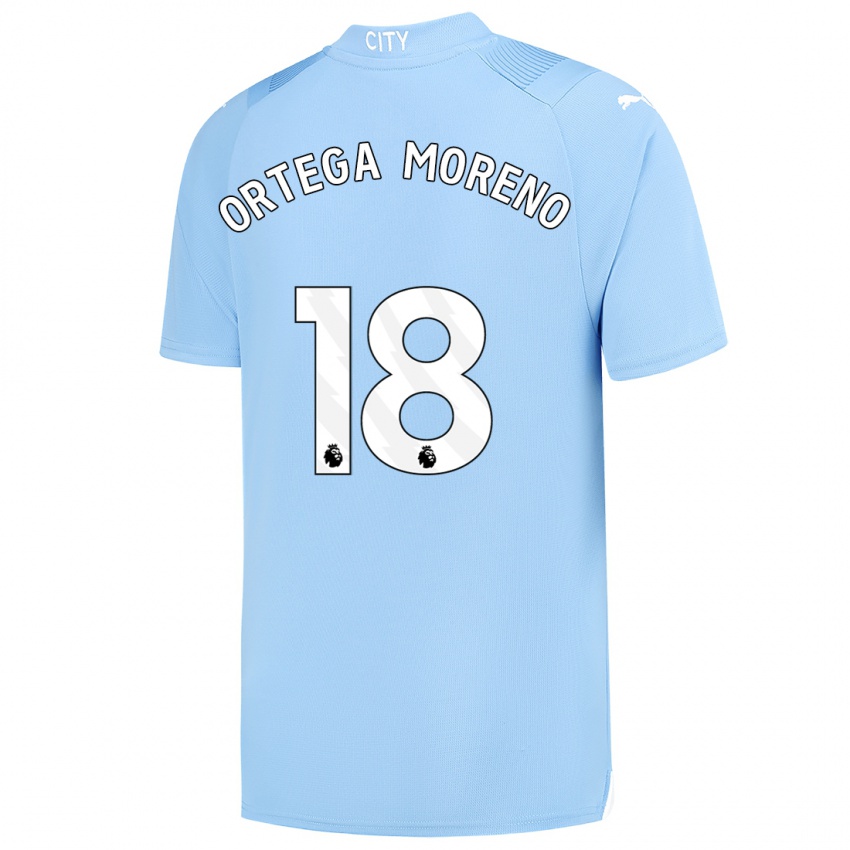 Hombre Camiseta Stefan Ortega Moreno #18 Azul Claro 1ª Equipación 2023/24 La Camisa Perú