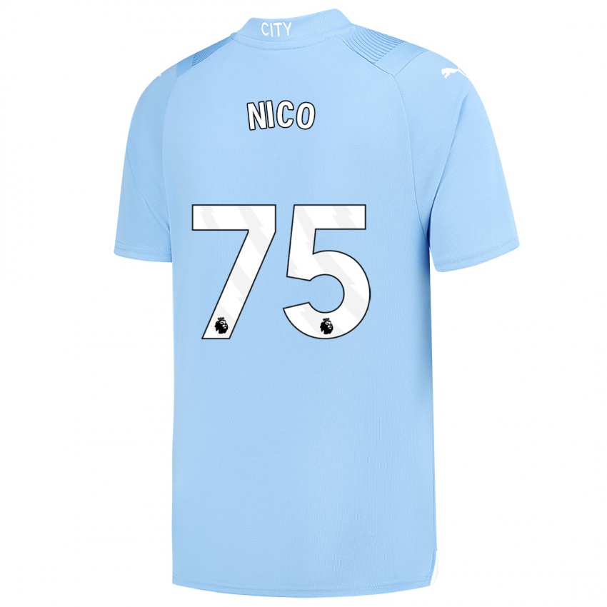 Hombre Camiseta Nico O'reilly #75 Azul Claro 1ª Equipación 2023/24 La Camisa Perú