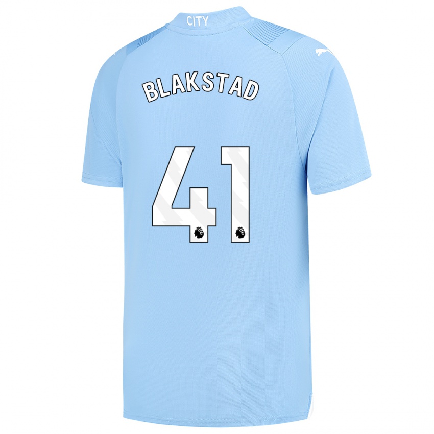 Hombre Camiseta Julie Blakstad #41 Azul Claro 1ª Equipación 2023/24 La Camisa Perú