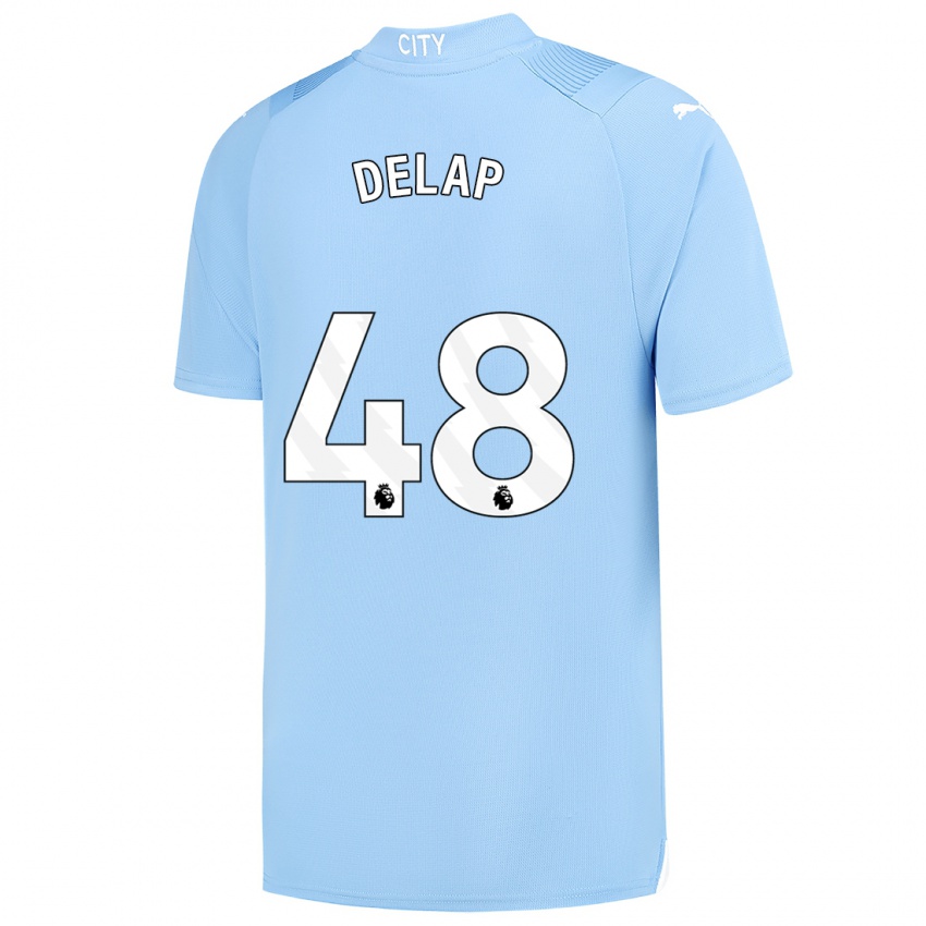 Hombre Camiseta Liam Delap #48 Azul Claro 1ª Equipación 2023/24 La Camisa Perú