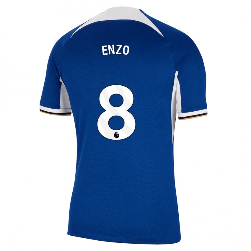 Hombre Camiseta Enzo Fernandez #8 Azul 1ª Equipación 2023/24 La Camisa Perú