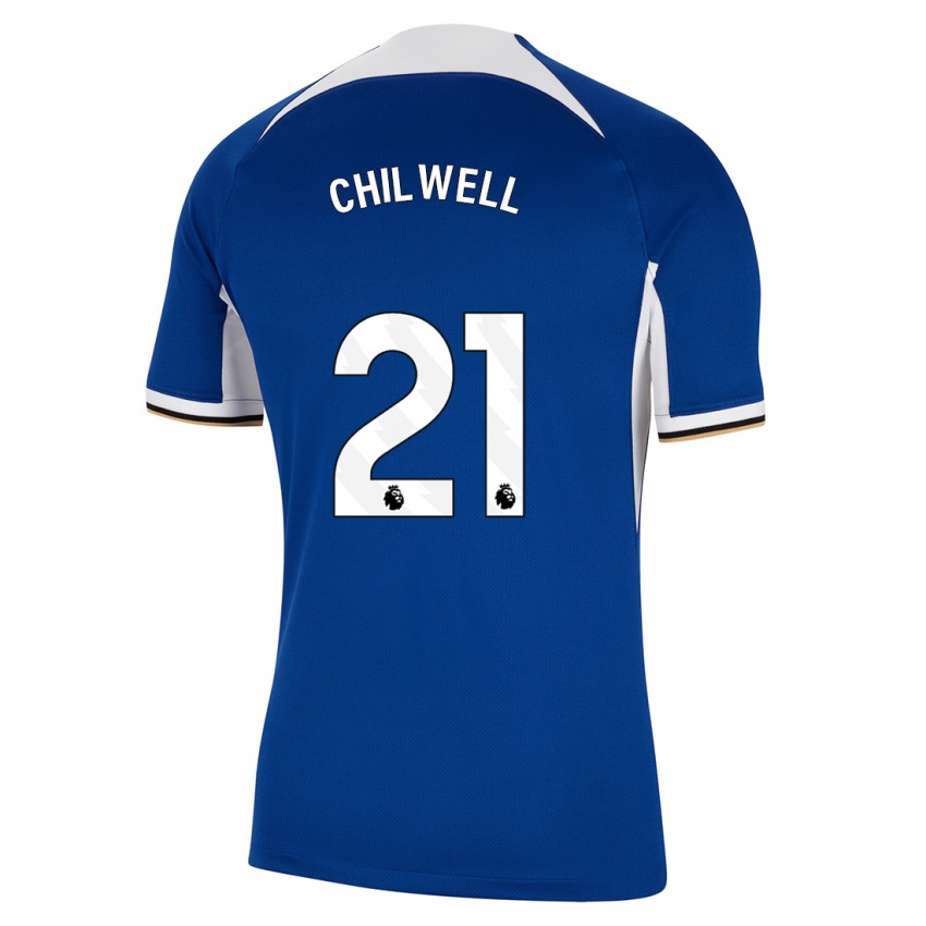 Hombre Camiseta Ben Chilwell #21 Azul 1ª Equipación 2023/24 La Camisa Perú