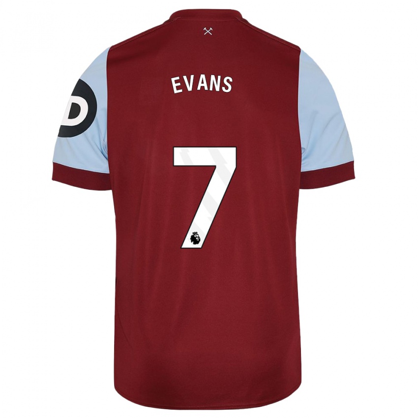 Hombre Camiseta Lisa Evans #7 Granate 1ª Equipación 2023/24 La Camisa Perú