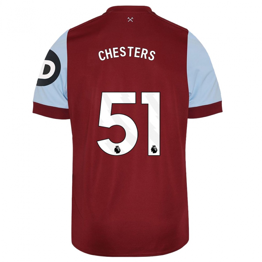 Hombre Camiseta Daniel Chesters #51 Granate 1ª Equipación 2023/24 La Camisa Perú